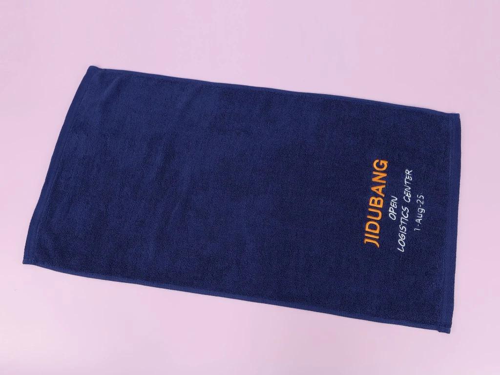 ผ้าเช็ดผม Cotton ขนาด 38 × 76 ซม. ปักโลโก้ 2 สี ภาพที่ 2